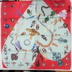 Red Heart of Jewels Silk Scarf from Vivienne Westwood